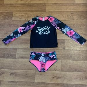 Justice swimsuit two piece set